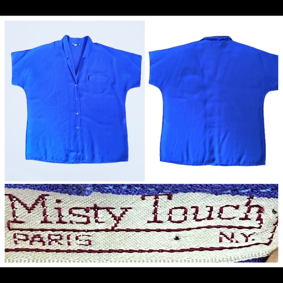 Short Raglan Sleeve Blouse in Rich Royal Blue - Picture 10 of 11